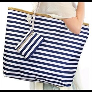 Stripe Pattern Large Beach Tote